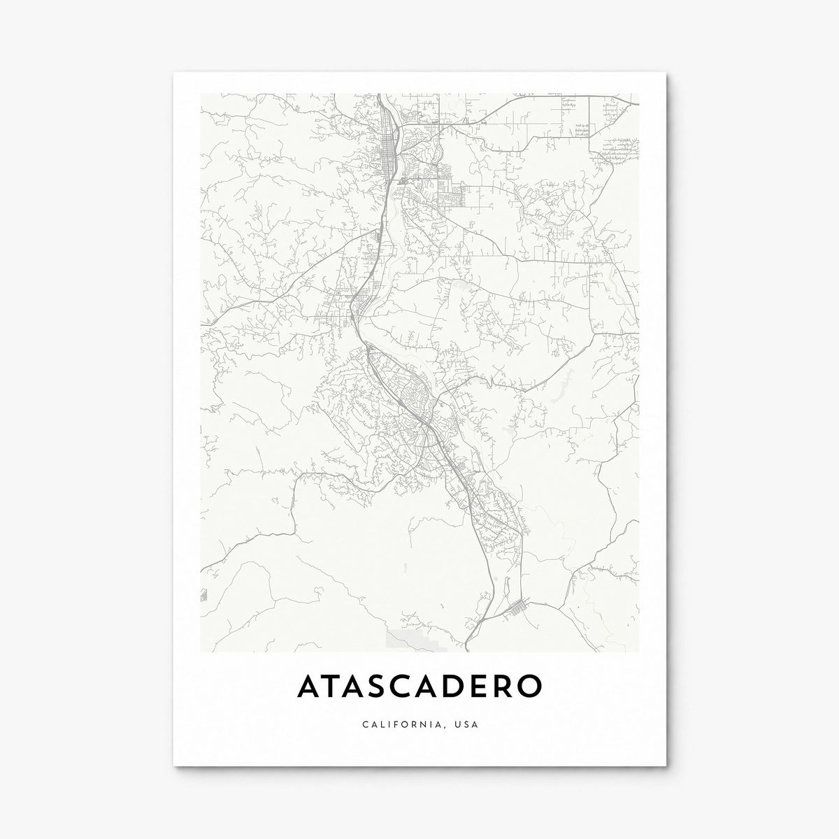 Atascadero Map Poster, print only (unframed)