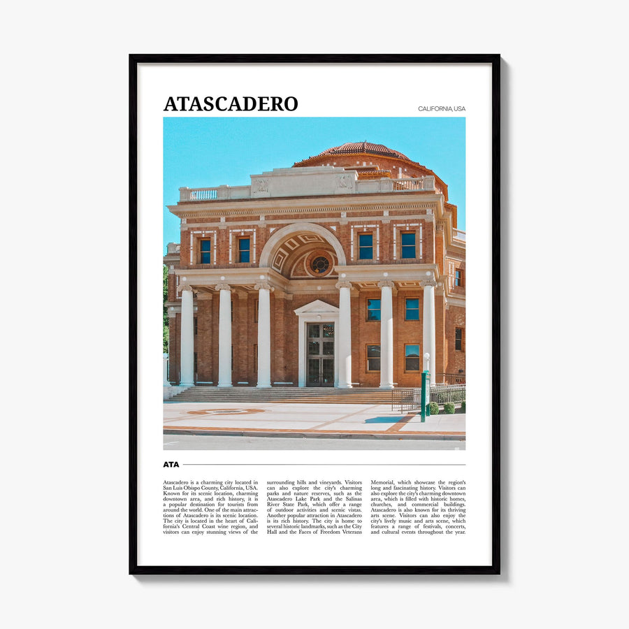 Atascadero Travel Poster, framed poster mockup
