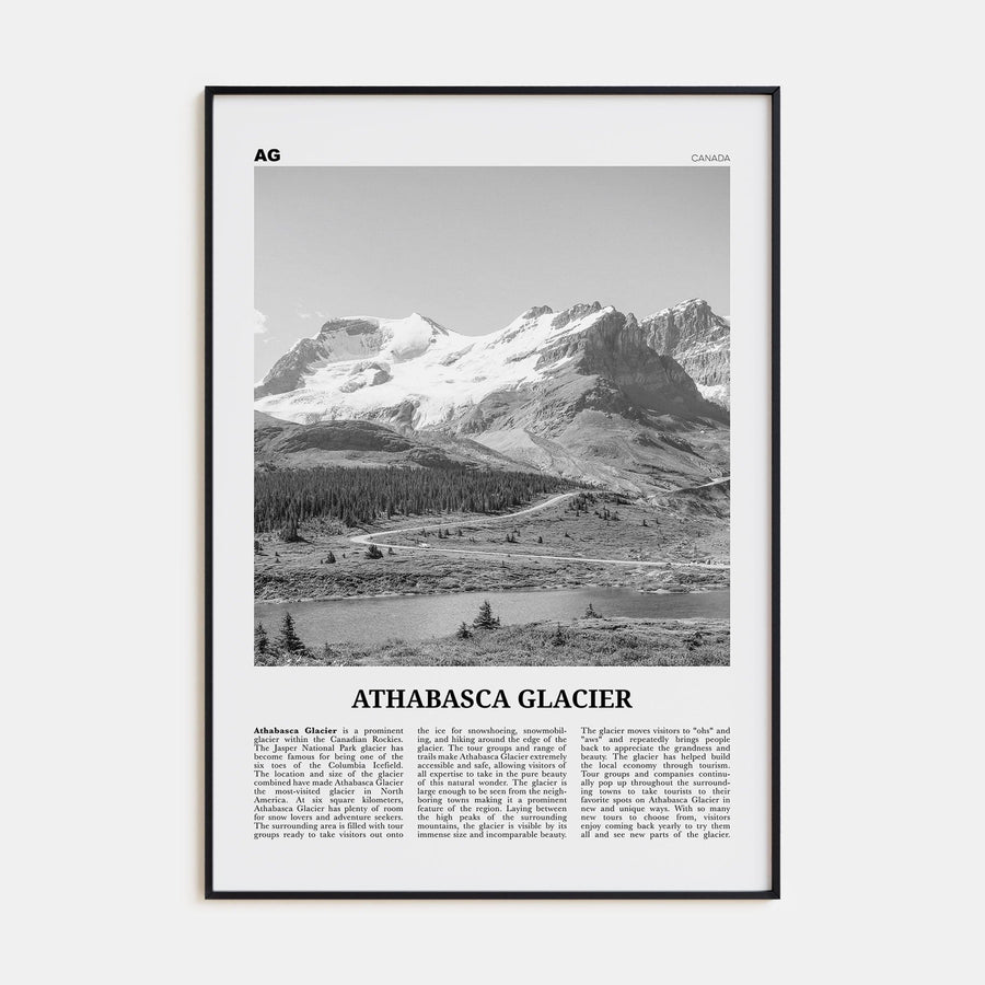 Athabasca Glacier Poster None / 8x12 in Nbourhood Travel B&W Poster