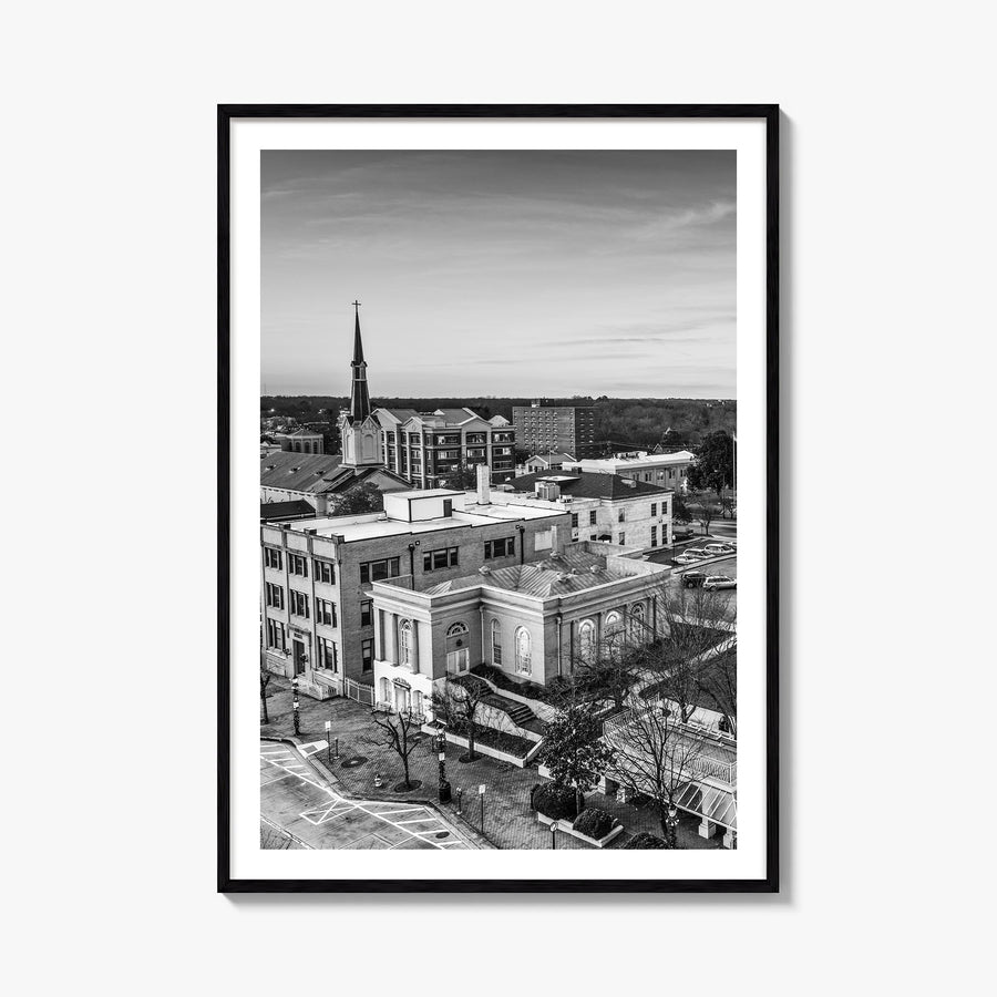 Athens, Georgia black & white photo poster of Georgia, USA – vertical wall art, unframed print shown in interior mockup