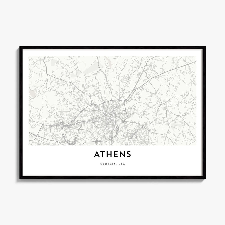 Athens, Georgia Map Poster, framed poster mockup