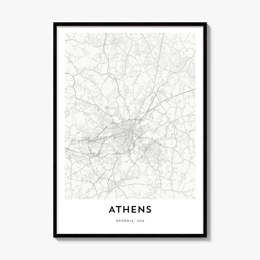 Athens, Georgia Map Poster, framed poster mockup