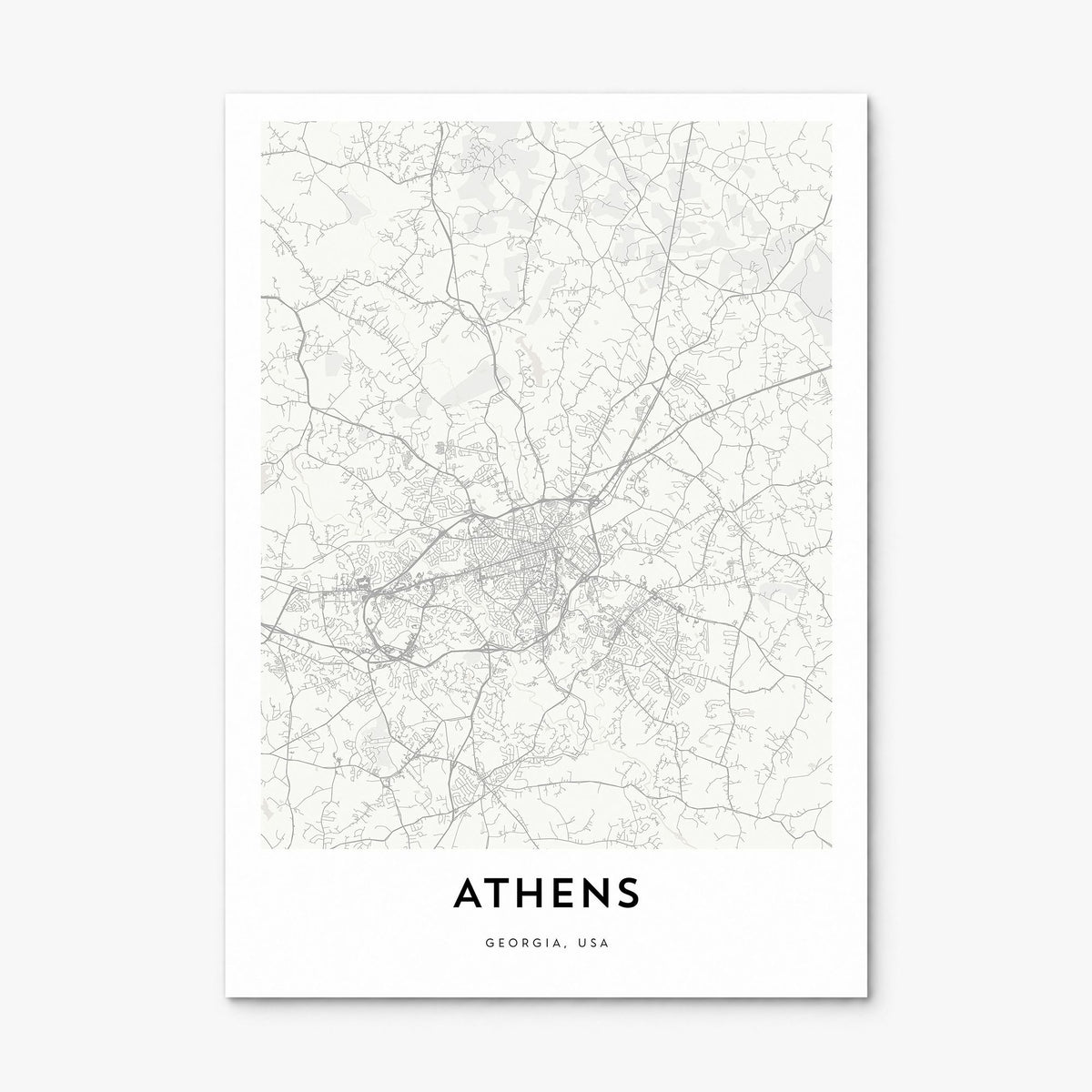 Athens, Georgia Map Poster, print only (unframed)