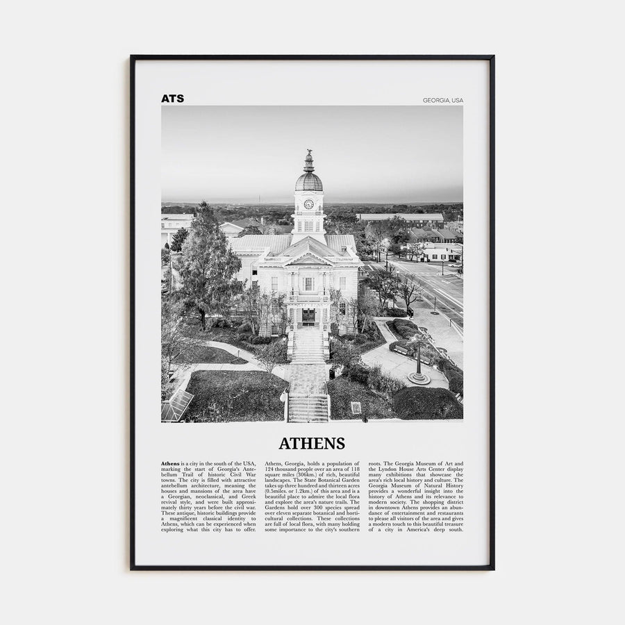 Athens, Georgia Poster None / 8x12 in Nbourhood Travel B&W Poster