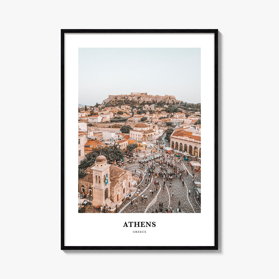 Athens, Greece colorful classic poster of Greece – vertical wall art, unframed print shown in interior mockup