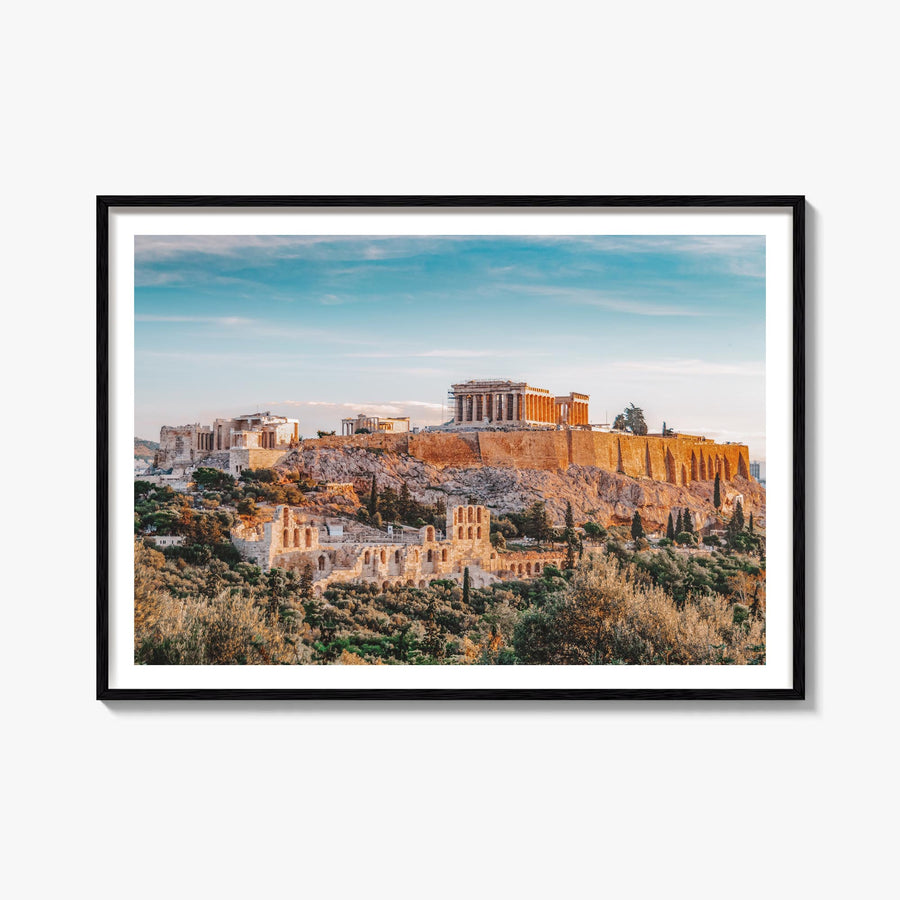 Athens, Greece colorful photo poster of Greece – horizontal wall art, unframed print shown in interior mockup