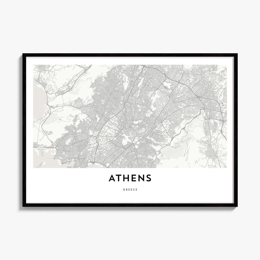 Athens, Greece Map Poster, framed poster mockup