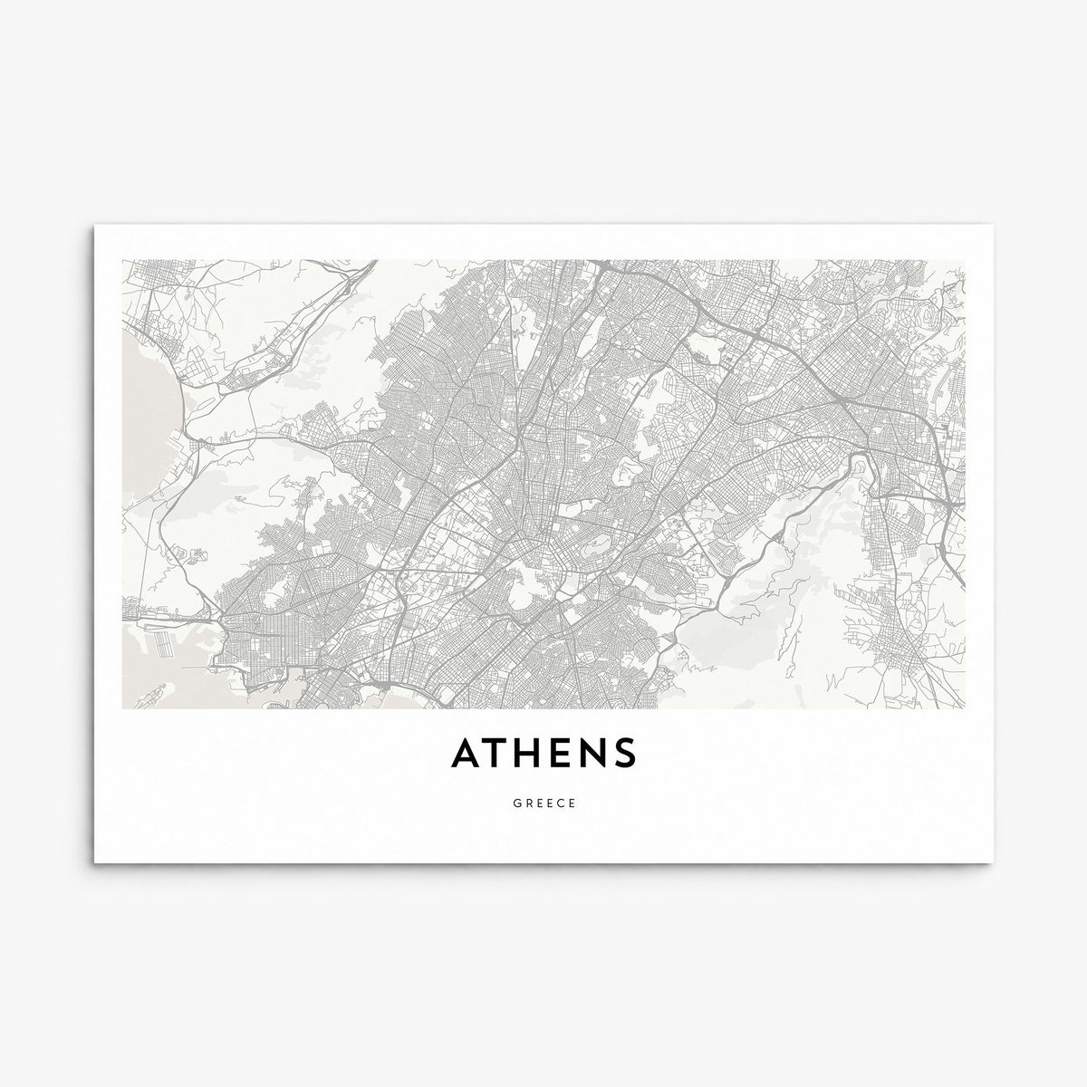 Athens, Greece Map Poster, print only (unframed)