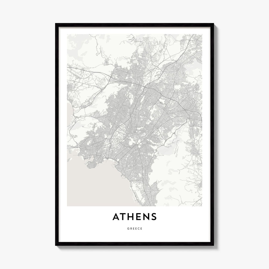 Athens, Greece Map Poster, framed poster mockup