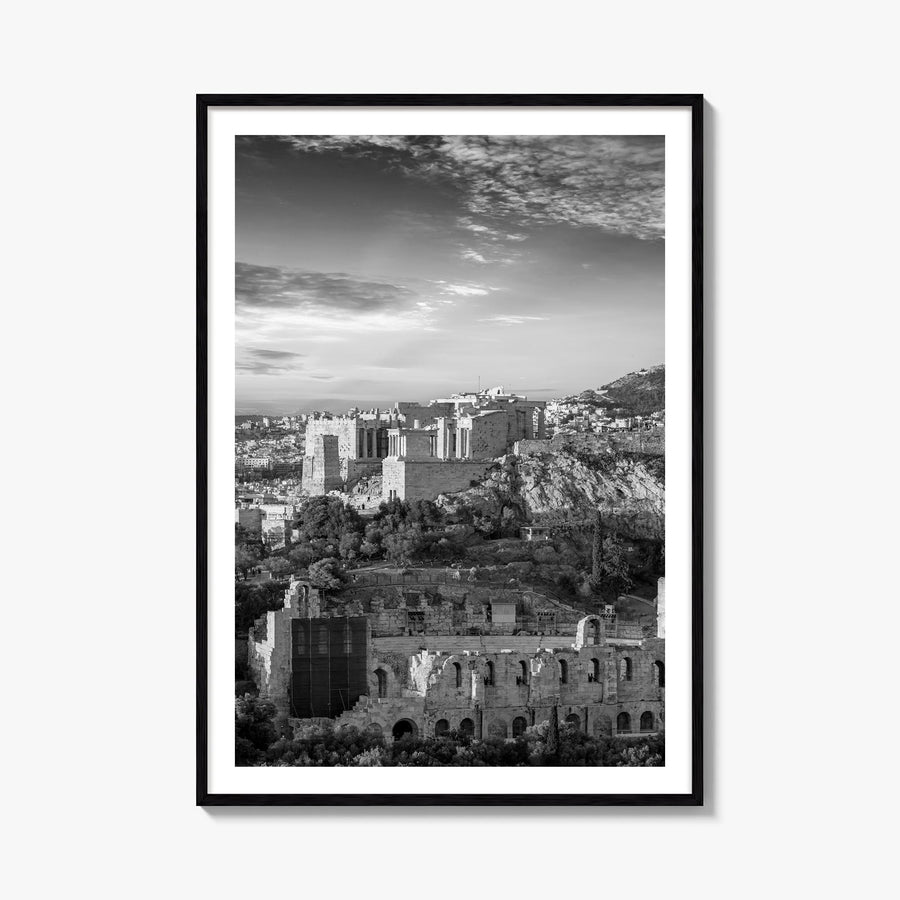 Athens, Greece no. 1 black & white photo poster of Greece – vertical wall art, unframed print shown in interior mockup