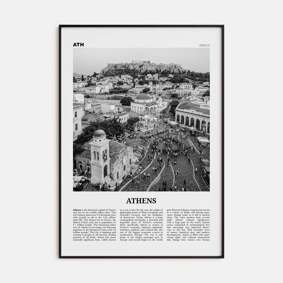 Athens, Greece No 1 Poster None / 8x12 in Nbourhood Travel B&W Poster