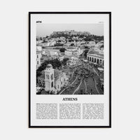 Athens, Greece No 1 Poster Black Wood / 8x12 in Nbourhood Travel B&W Poster