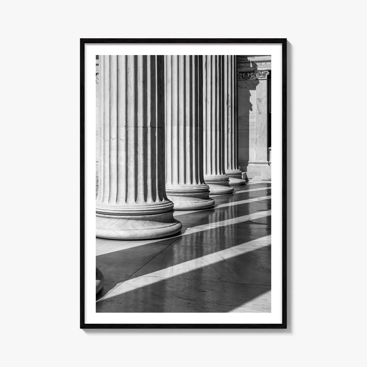 Athens, Greece no. 2 black & white photo poster of Greece – vertical wall art, unframed print shown in interior mockup
