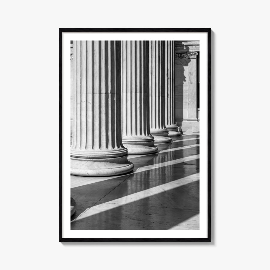 Athens, Greece no. 2 black & white photo poster of Greece – vertical wall art, unframed print shown in interior mockup