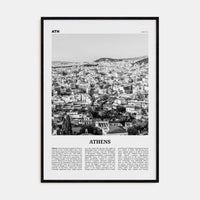 Athens, Greece No 2 Poster Black Wood / 8x12 in Nbourhood Travel B&W Poster