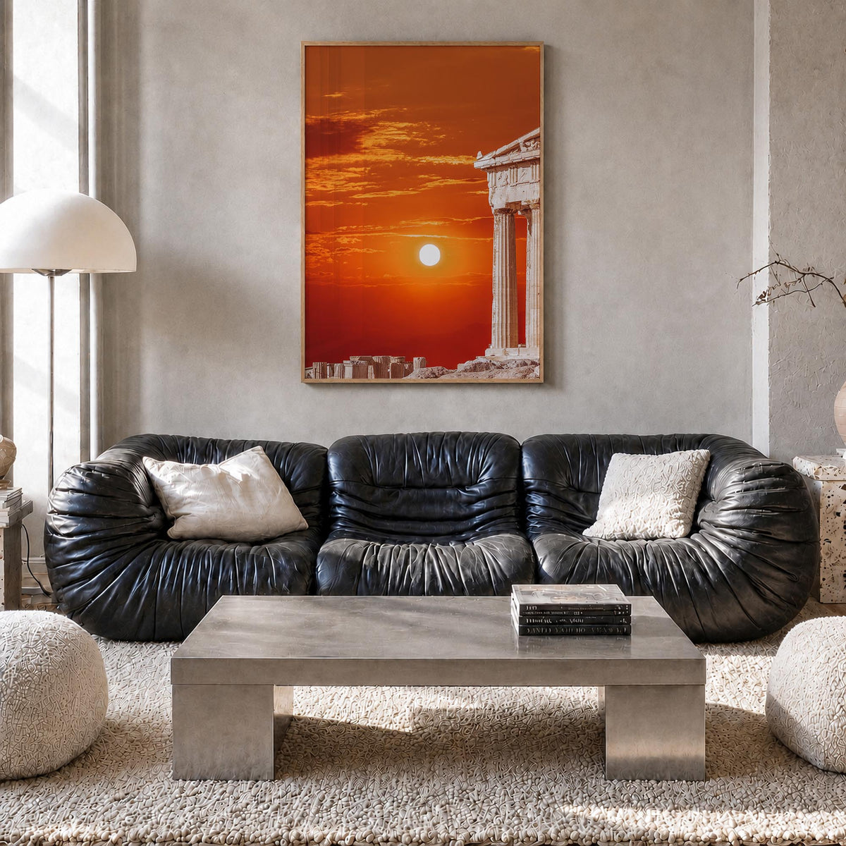 Athens, Greece no. 3 colorful photo poster of Greece – vertical wall art in natural wood frame, hanging on wall