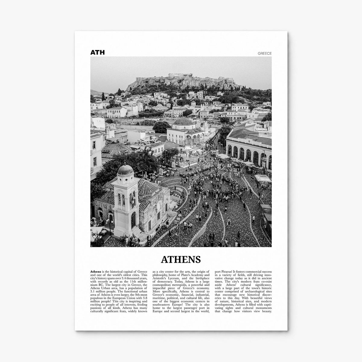 Athens, Greece Newspaper No 1 Poster, print only (unframed)