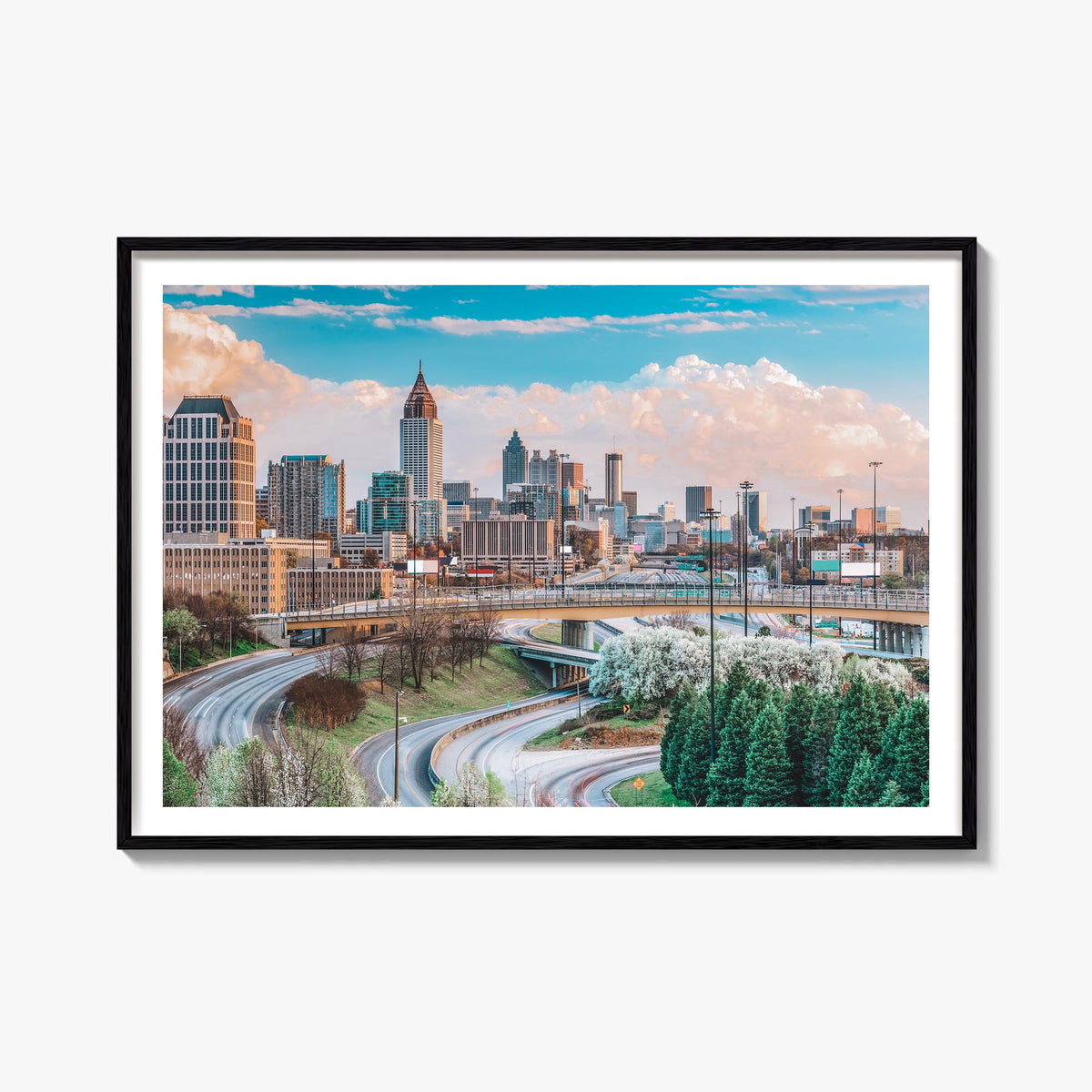 Atlanta colorful photo poster of Georgia, USA – horizontal wall art, unframed print shown in interior mockup