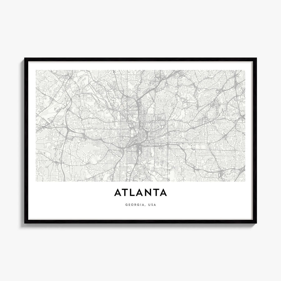 Atlanta Map Poster, framed poster mockup