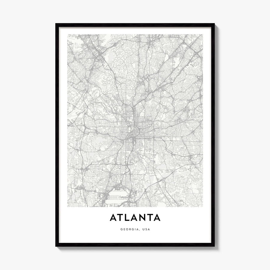 Atlanta Map Poster, framed poster mockup
