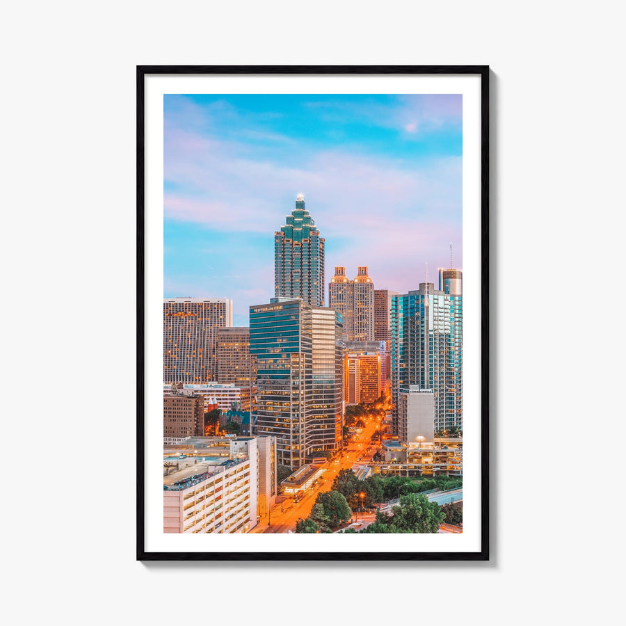 Atlanta no. 1 colorful photo poster of Georgia, USA – vertical wall art, unframed print shown in interior mockup