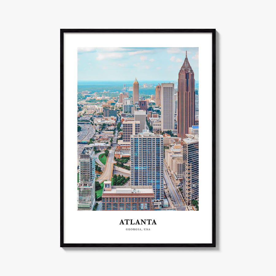 Atlanta no. 2 colorful classic poster of Georgia, USA – vertical wall art, unframed print shown in interior mockup