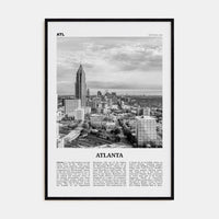 Atlanta No 2 Poster Black Wood / 8x12 in Nbourhood Travel B&W Poster