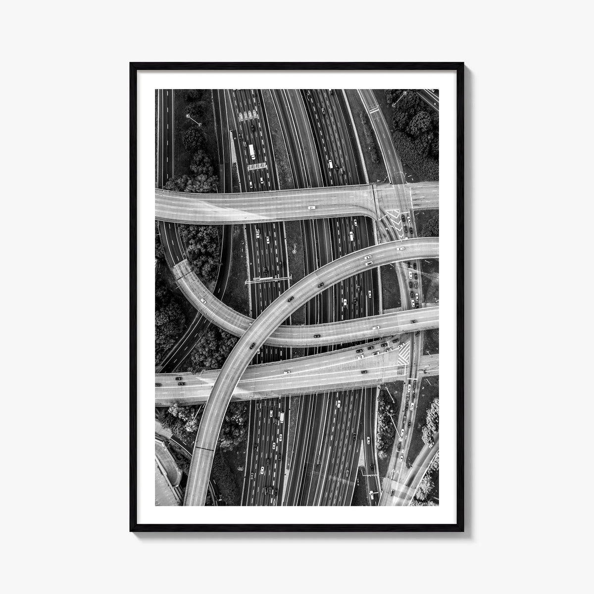 Atlanta no. 3 black & white photo poster of Georgia, USA – vertical wall art, unframed print shown in interior mockup