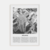 Atlanta No 3 Poster White Wood / 8x12 in Nbourhood Travel B&W Poster