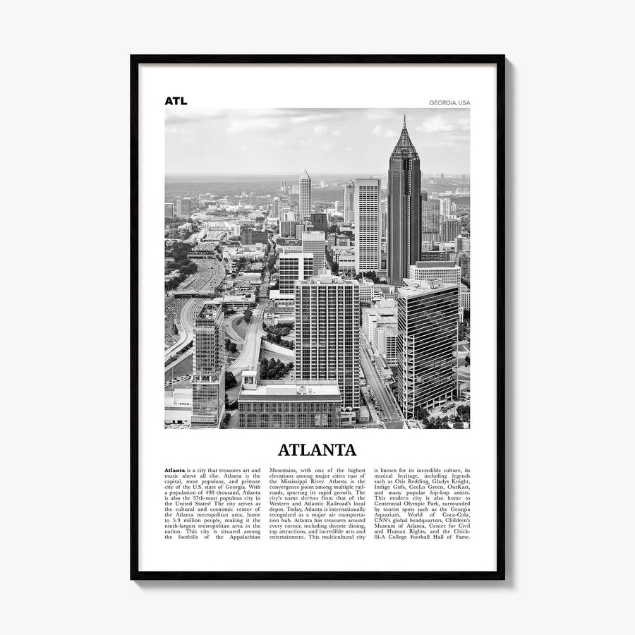 Atlanta Newspaper No 1 Poster, framed poster mockup