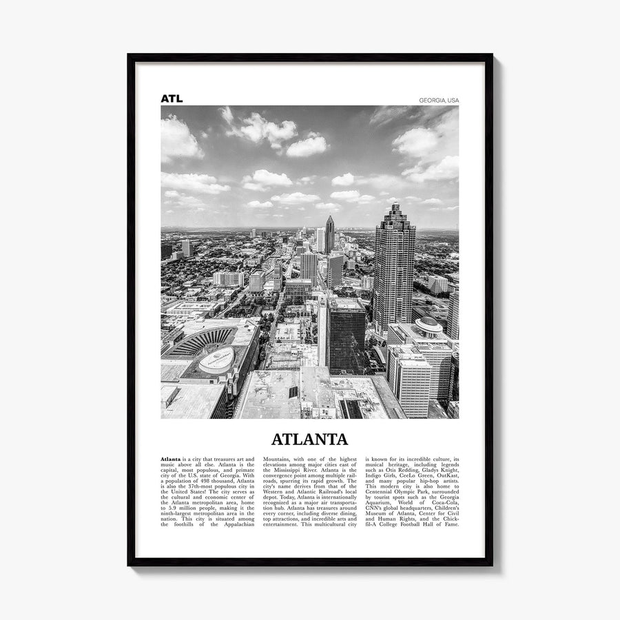 Atlanta Newspaper No 4 Poster, framed poster mockup