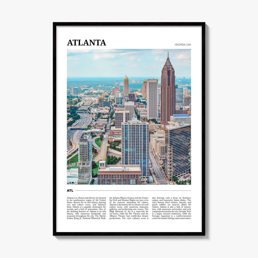 Atlanta Travel No 1 Poster, framed poster mockup