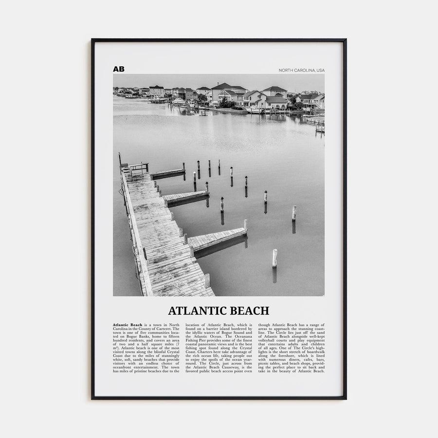 Atlantic Beach Poster None / 8x12 in Nbourhood Travel B&W Poster