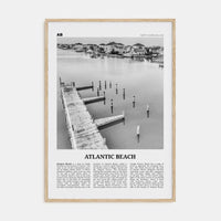 Atlantic Beach Poster Natural Wood / 8x12 in Nbourhood Travel B&W Poster