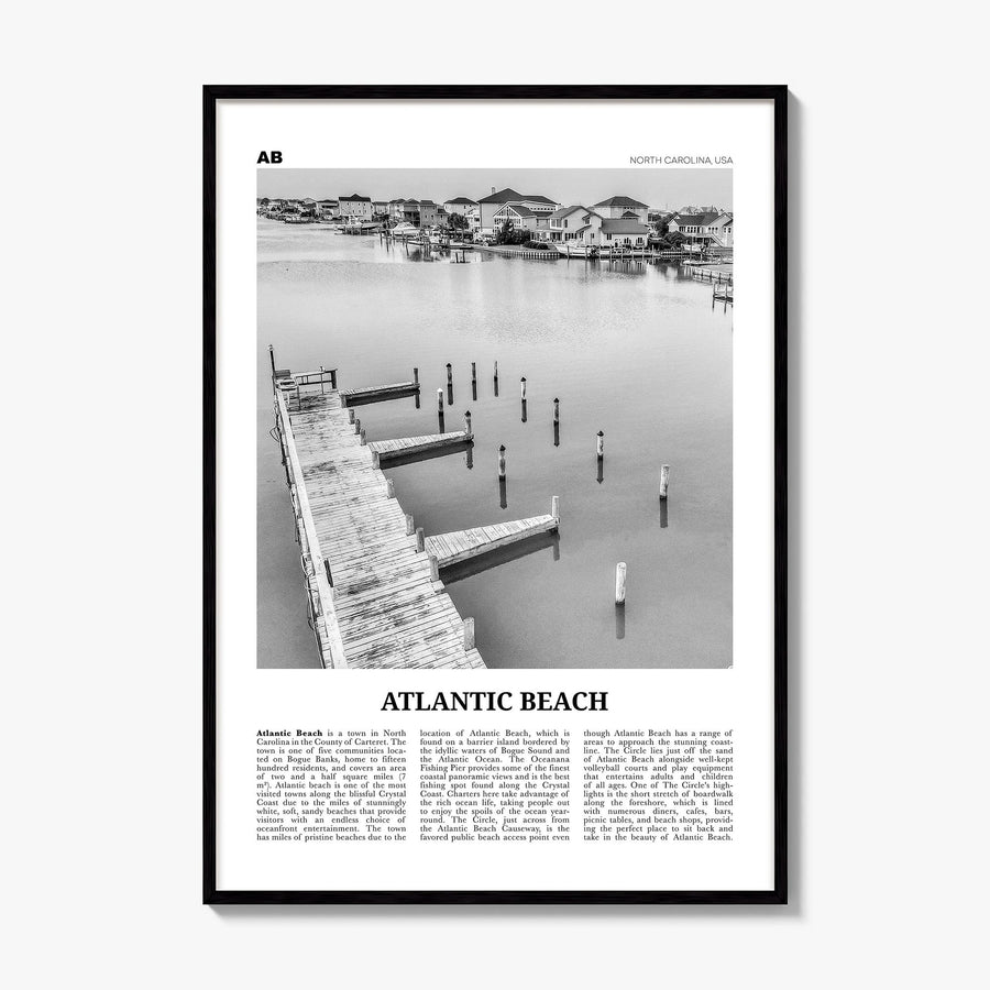 Atlantic Beach Newspaper Poster, framed poster mockup