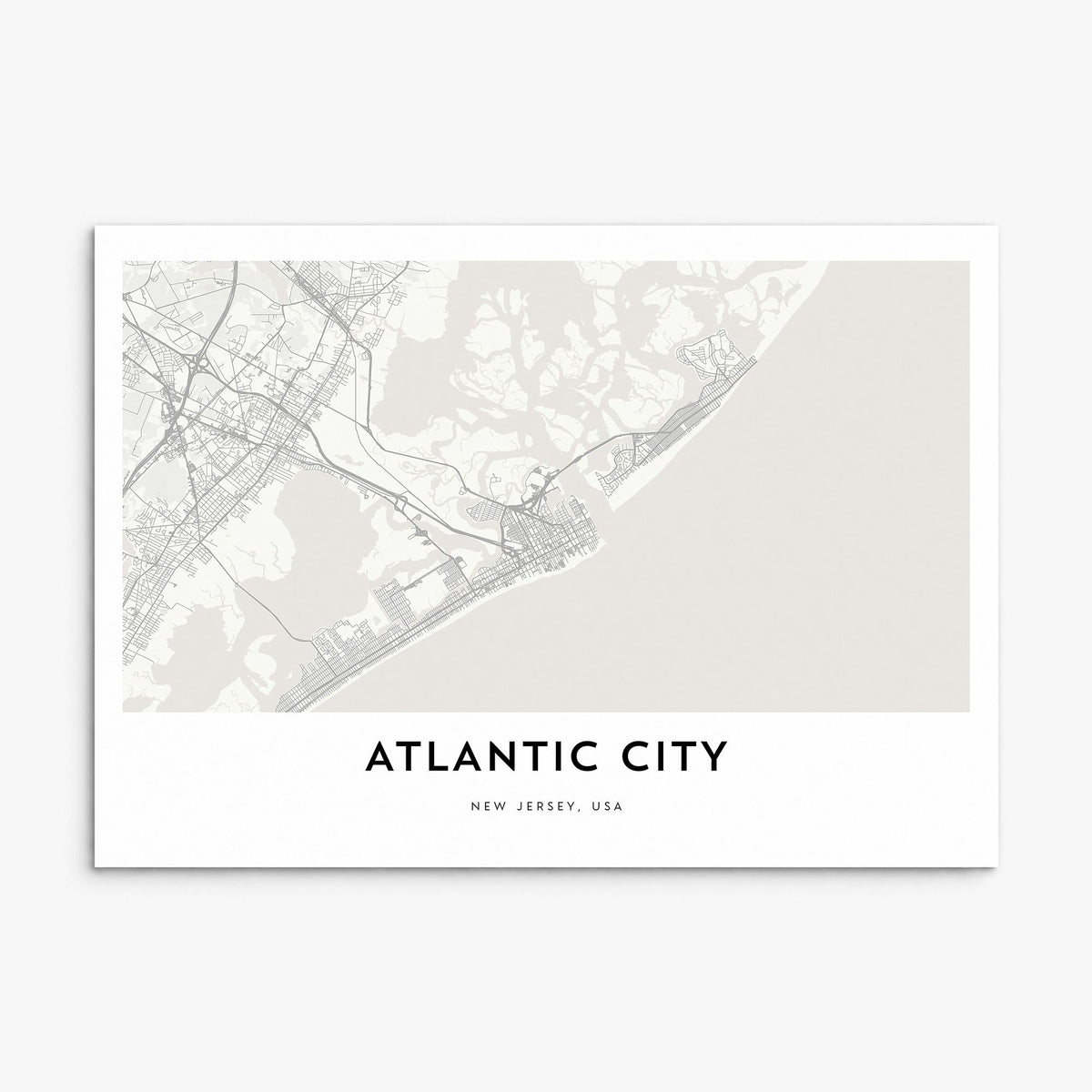 Atlantic City Map Poster, print only (unframed)