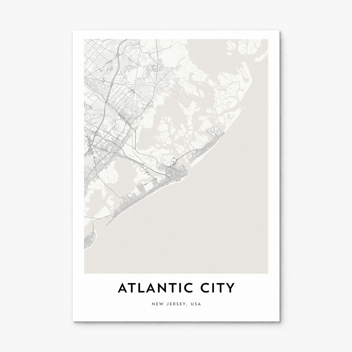 Atlantic City Map Poster, print only (unframed)