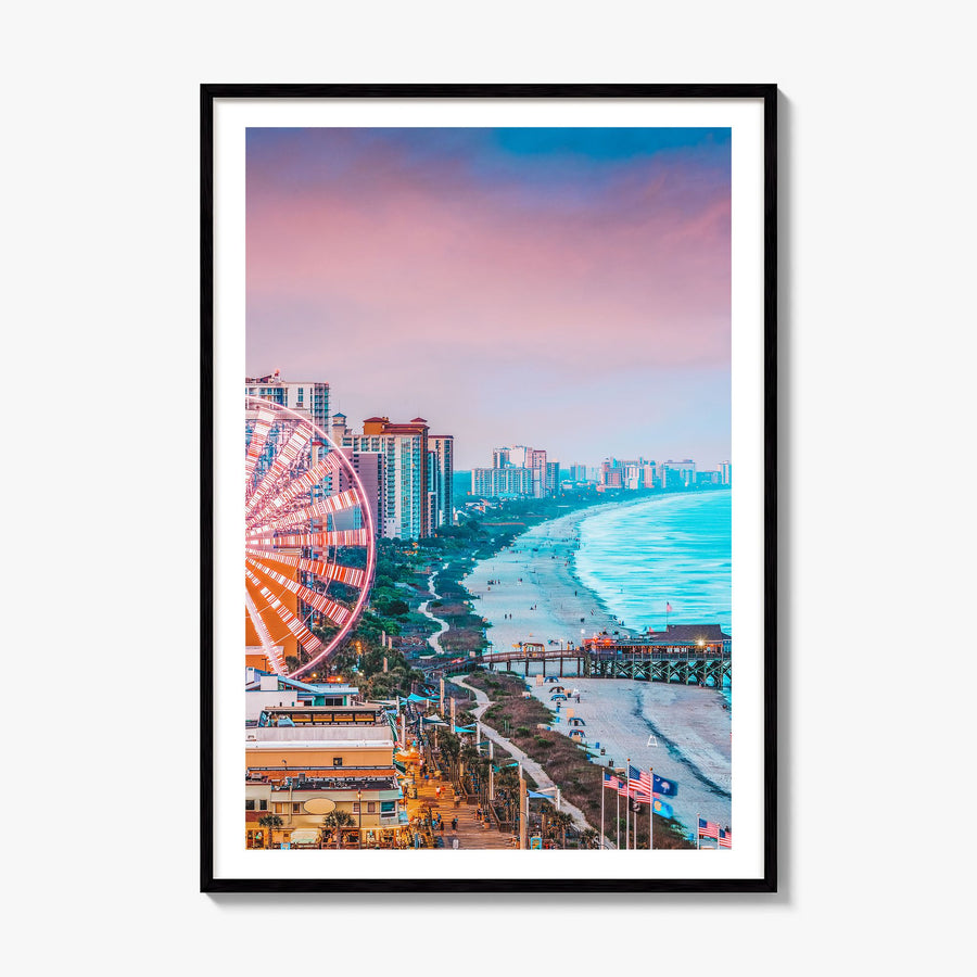 Atlantic City Photo Poster, framed poster mockup, white border