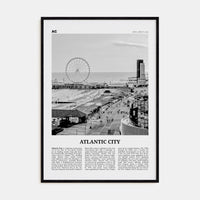 Atlantic City Poster Black Wood / 8x12 in Nbourhood Travel B&W Poster