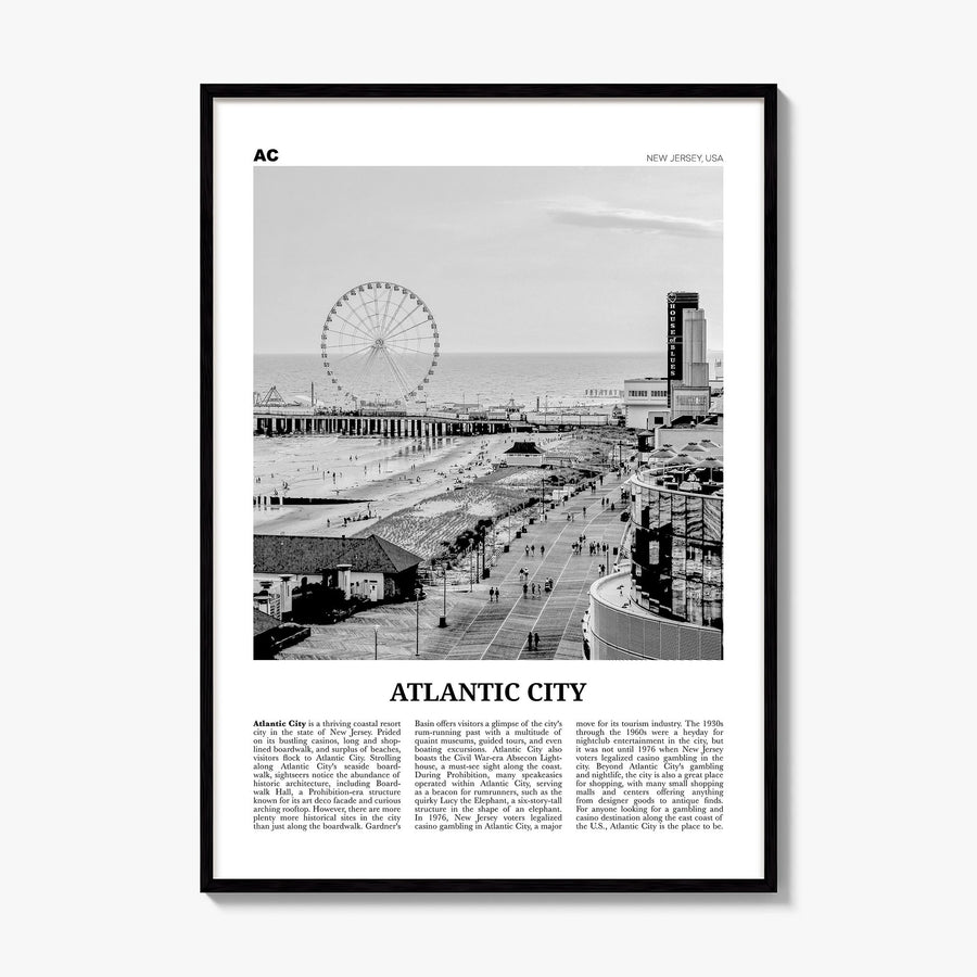Atlantic City Newspaper Poster, framed poster mockup