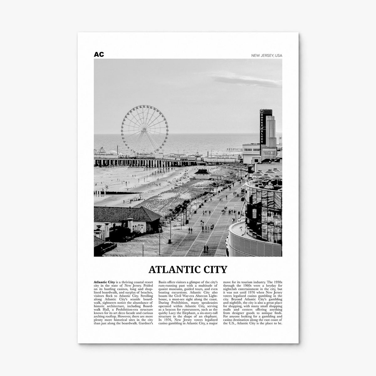 Atlantic City Newspaper Poster, print only (unframed)