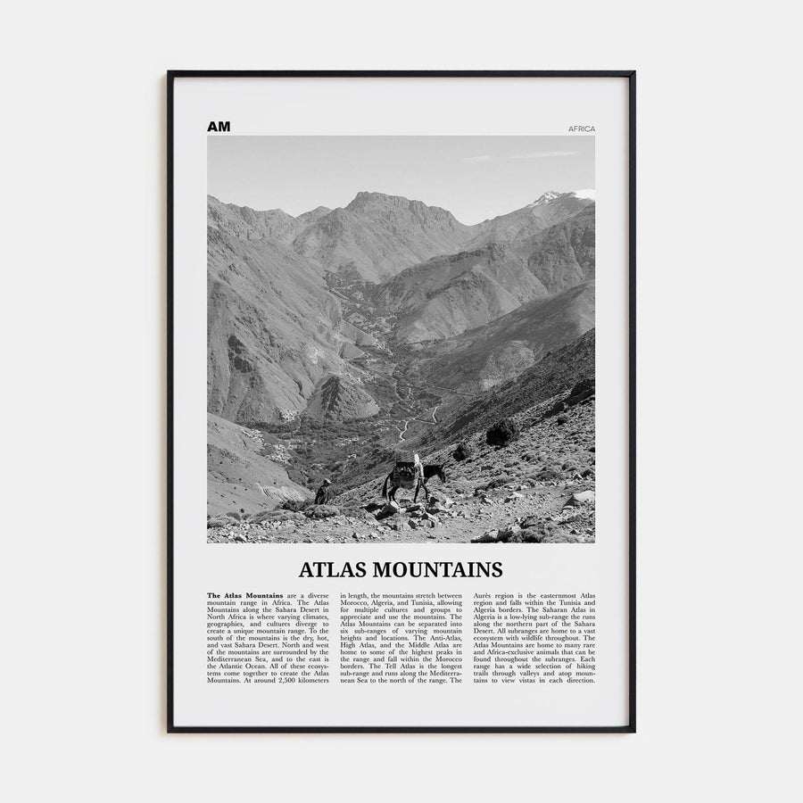 Atlas Mountains Poster None / 8x12 in Nbourhood Travel B&W Poster