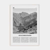 Atlas Mountains Poster White Wood / 8x12 in Nbourhood Travel B&W Poster