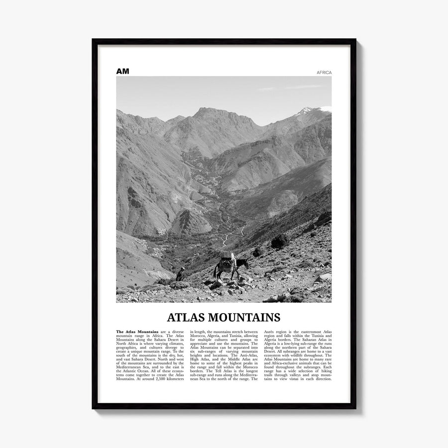 Atlas Mountains Newspaper Poster, framed poster mockup