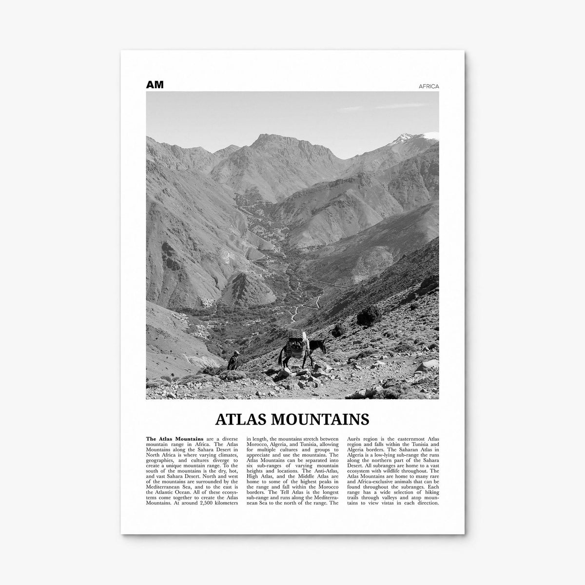 Atlas Mountains Newspaper Poster, print only (unframed)