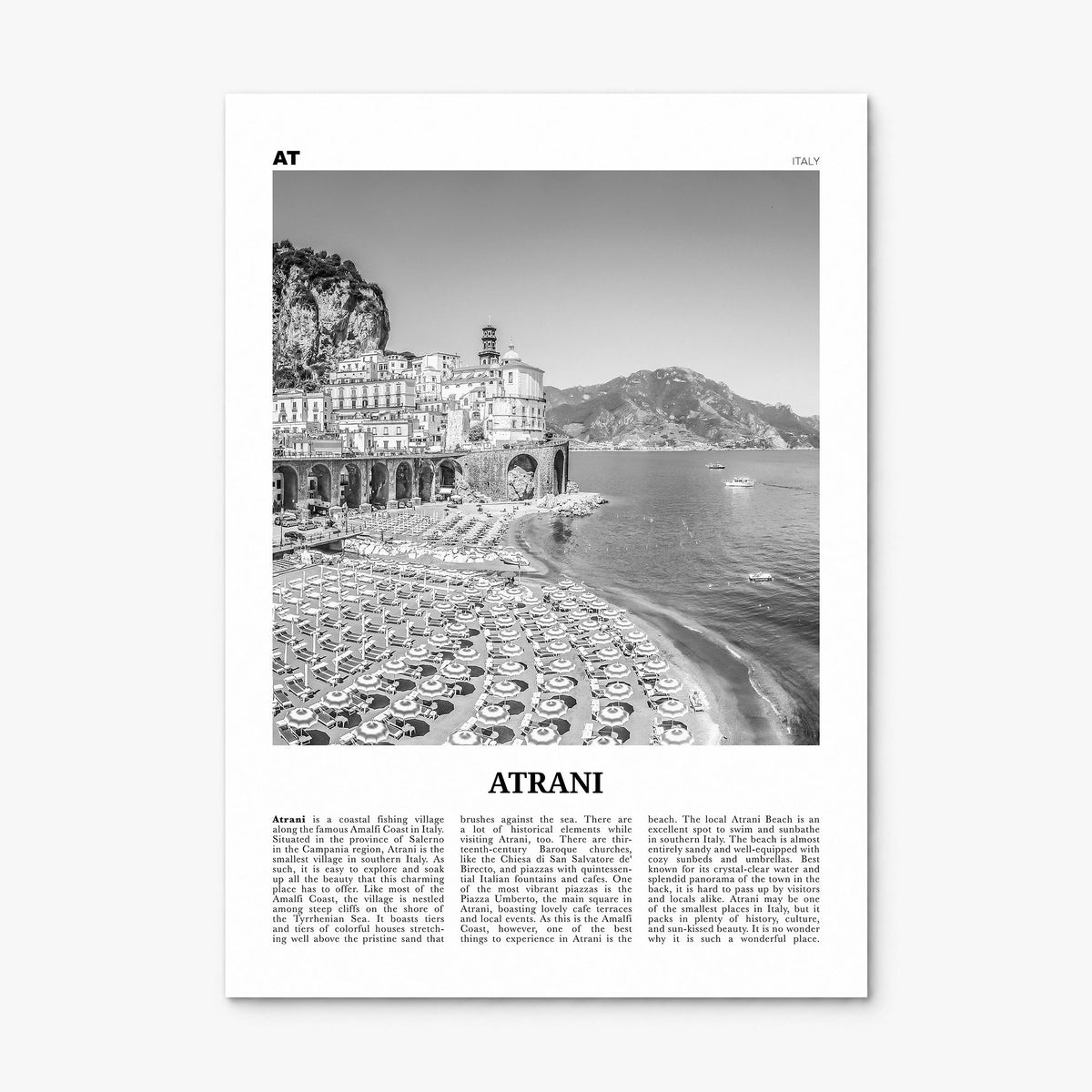 Atrani Newspaper Poster, print only (unframed)