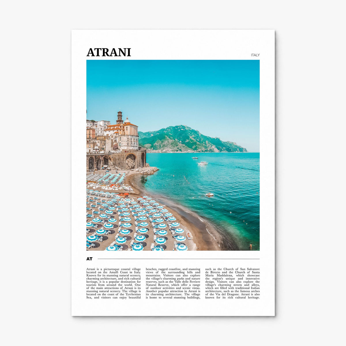 Atrani Travel Poster, print only (unframed)