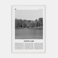 Atsion Lake Poster White Wood / 8x12 in Nbourhood Travel B&W Poster