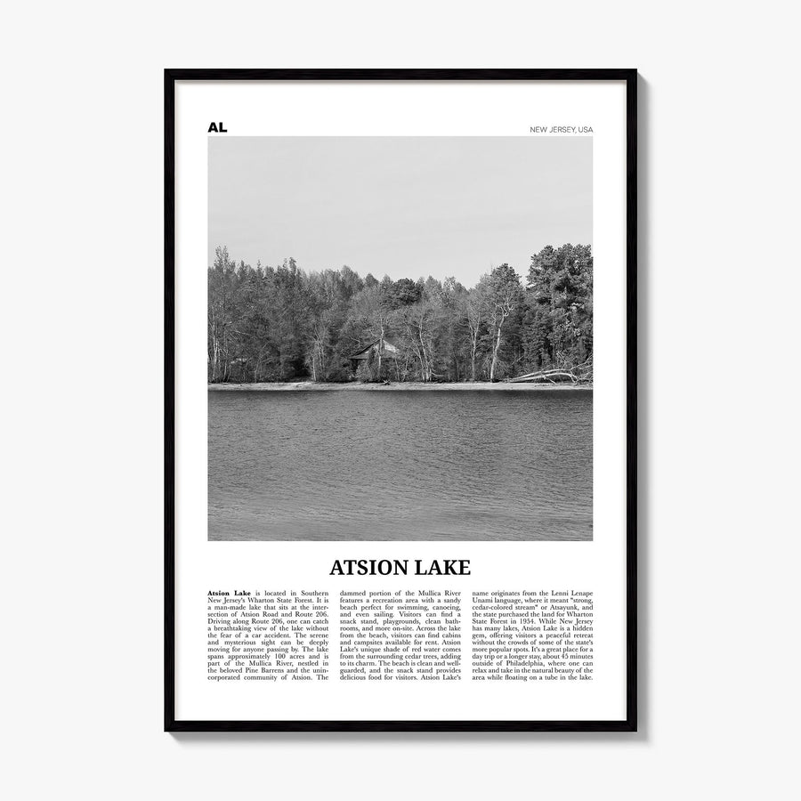 Atsion Lake Newspaper Poster, framed poster mockup