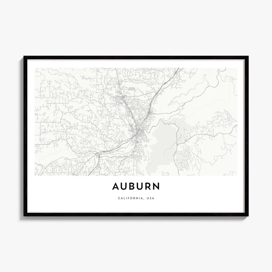 Auburn, California Map Poster, framed poster mockup